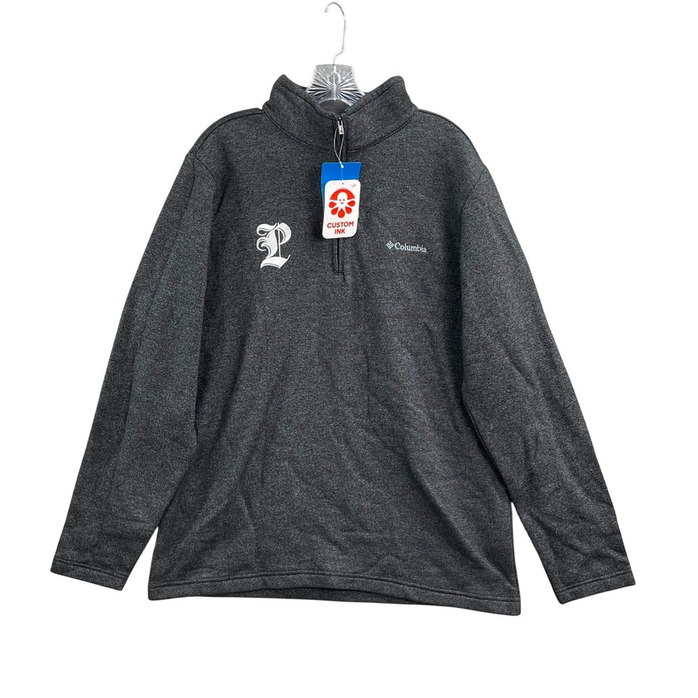 Columbia Half Zip Mens Large Charcoal Great Hart Mountain III Fleece Pullover